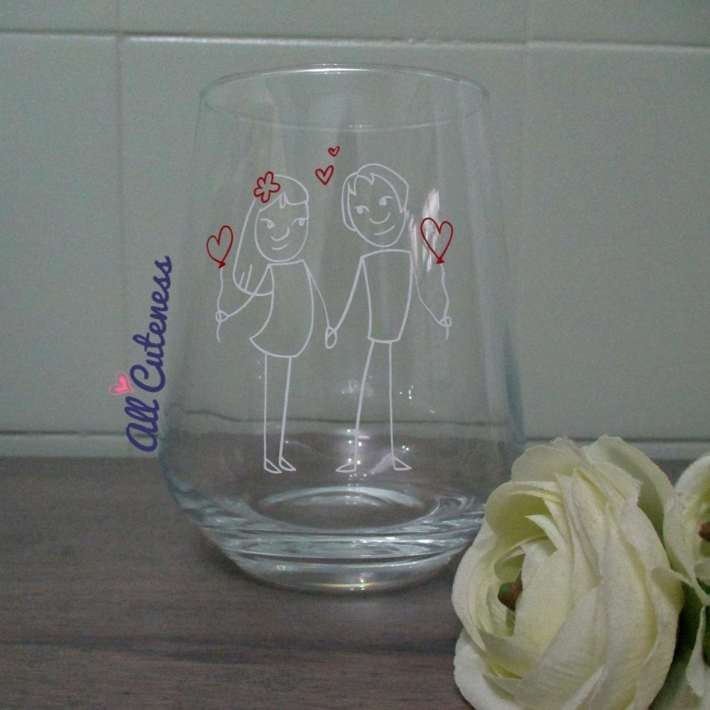 Cute Stemless Wine Glass